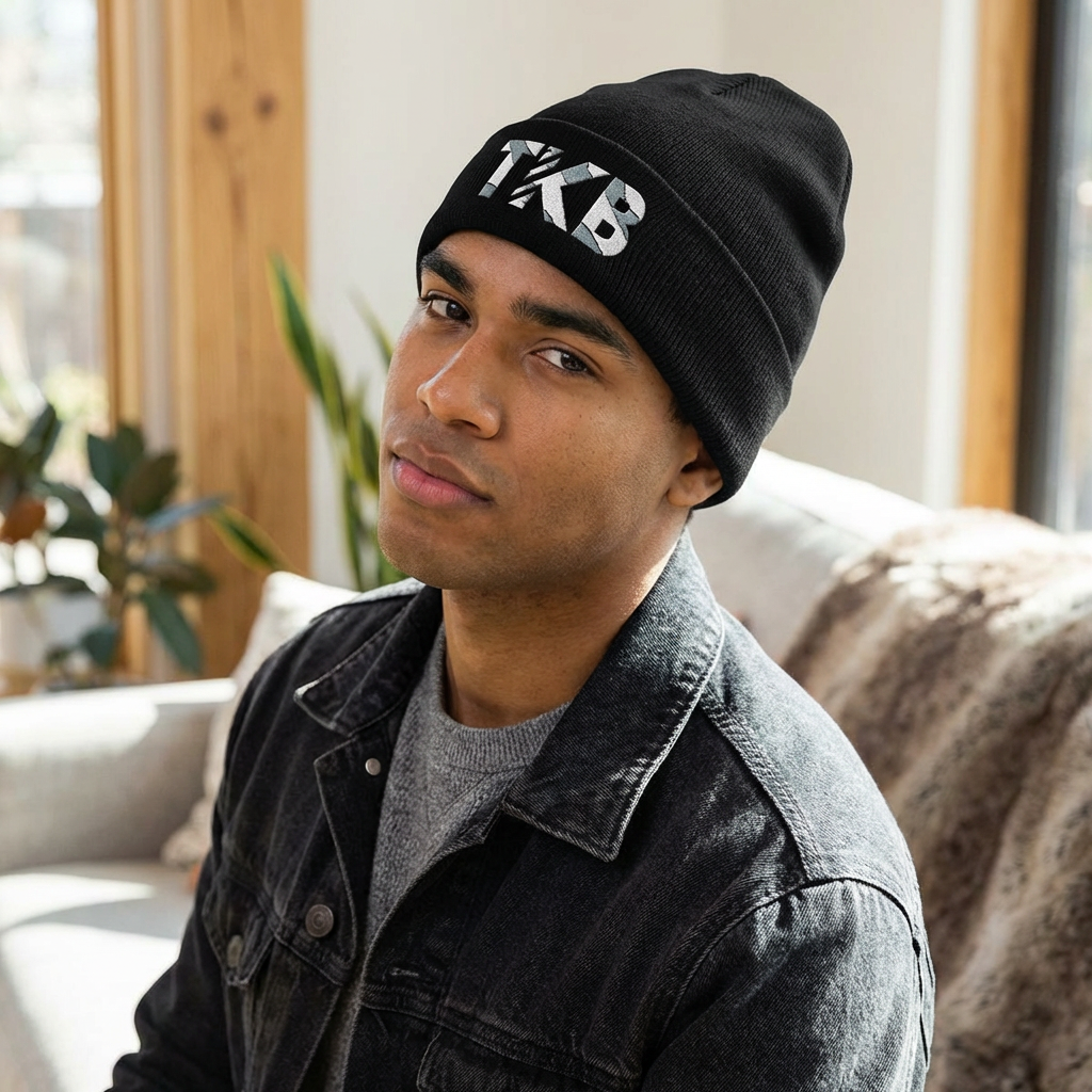 'TKB' Camo-logo Cuffed Beanie