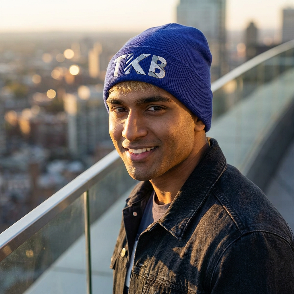 'TKB' Camo-logo Cuffed Beanie