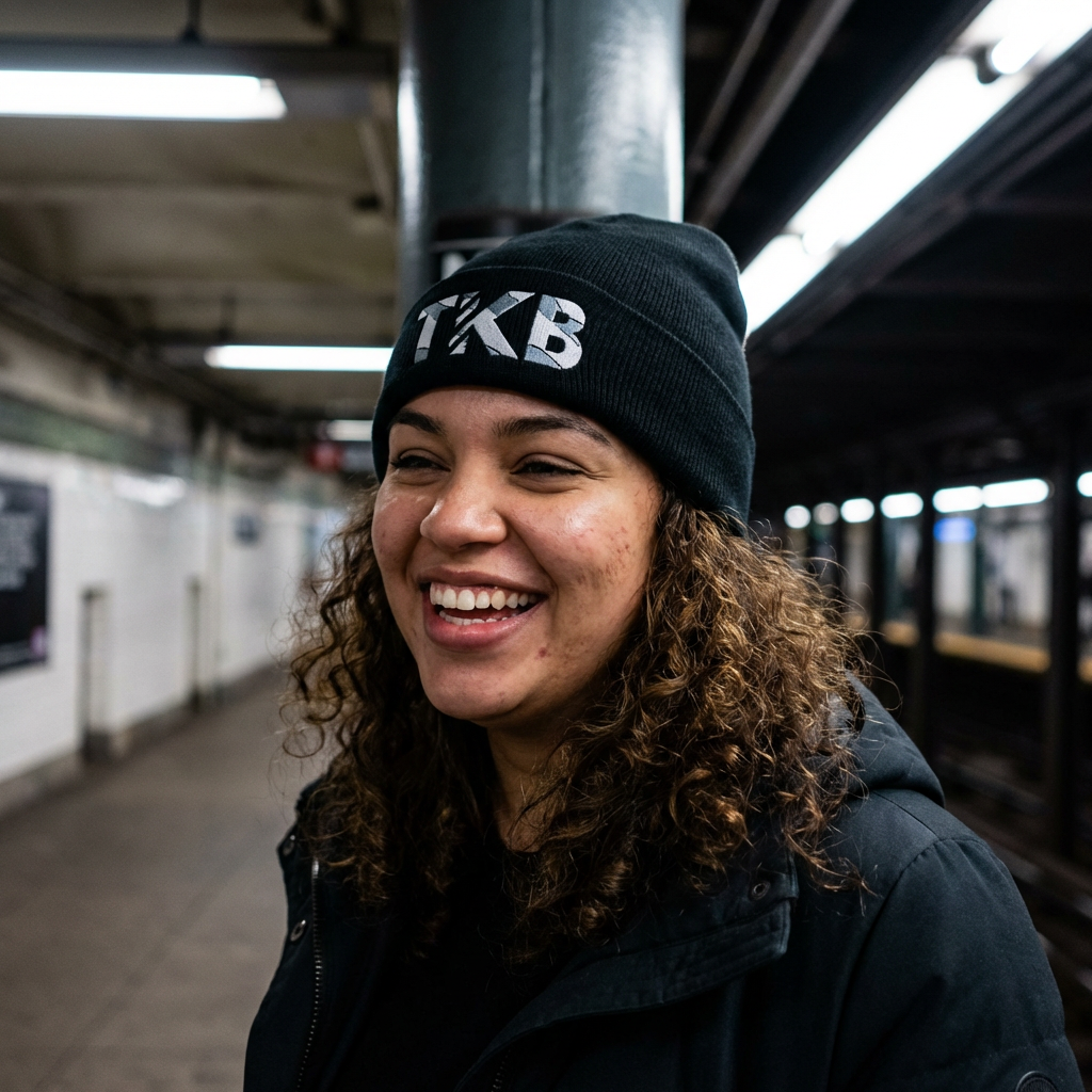 'TKB' Camo-logo Cuffed Beanie